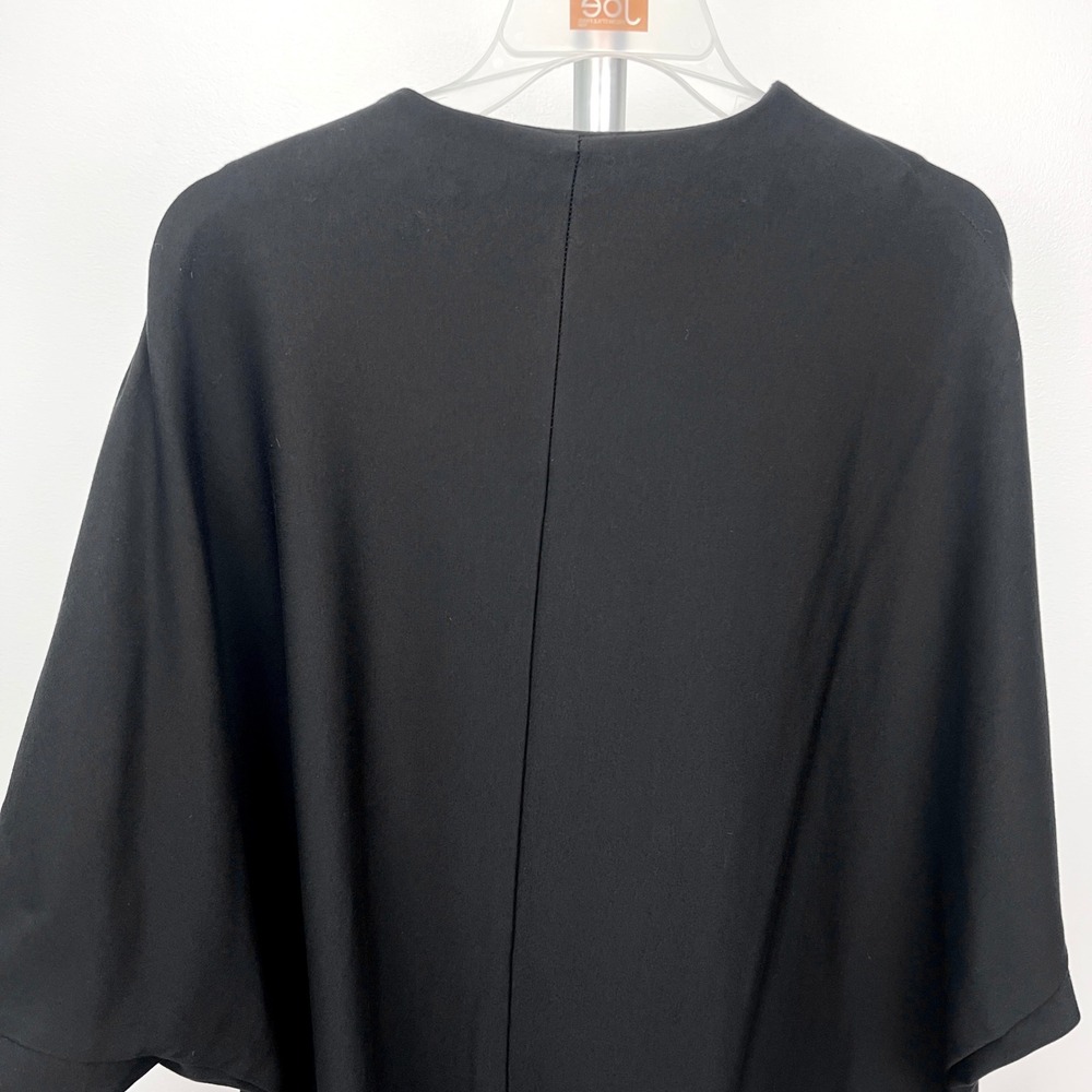 Sz 10- Joseph Ribkoff Black‎ Batwing Short Slv Collarless Cardigan Blazer Jacket - Picture 7 of 11